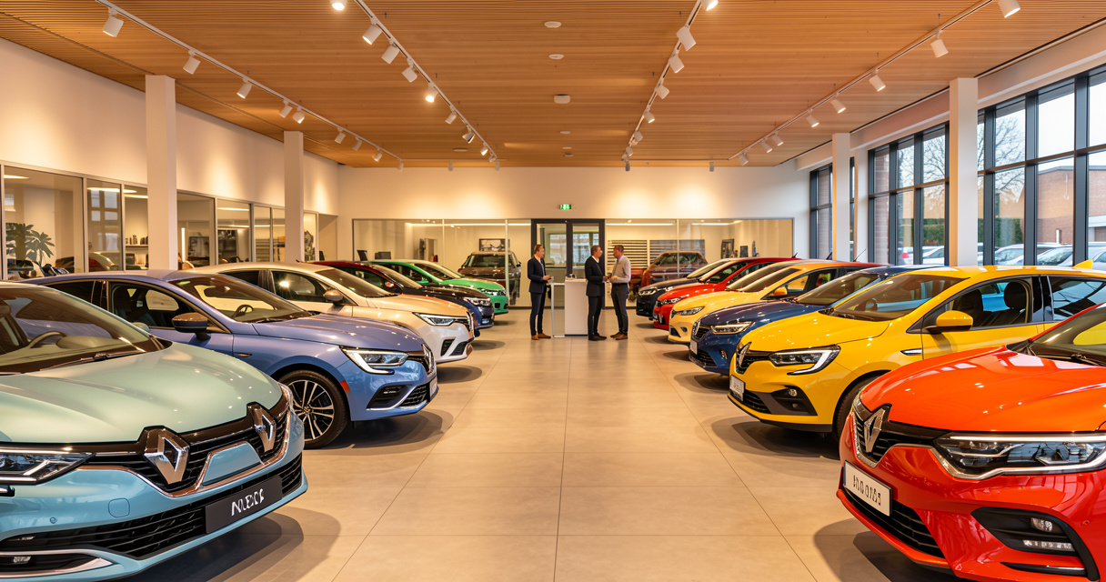 Showroom Renault Autosphere Drogenbos avec plus de 80 voitures neuves exposées