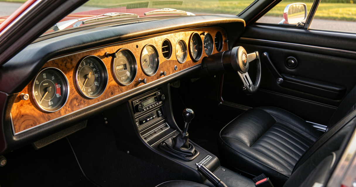 Tableau de bord bois et compteurs de la Triumph Spitfire 1500